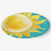 Hier kommt die Son Boy Blue Sunshine Baby Dusche Pappteller (Schrägansicht)