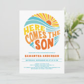 Hier kommt die Son Bright Baby Dusche Einladung (Stehend Vorderseite)