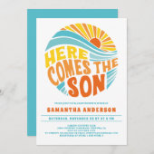 Hier kommt die Son Bright Baby Dusche Einladung (Vorne/Hinten)