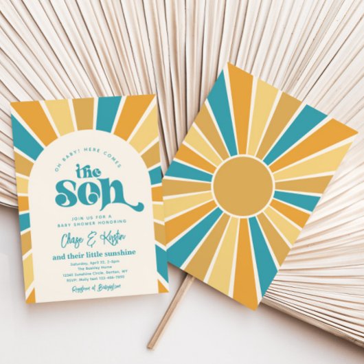 Hier kommt die Son Co-Ed Baby Dusche Einladung