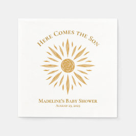Hier kommt die Son Custom Baby Dusche Napkin Serviette