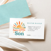 Hier kommt die Son Diaper Raffle Baby Dusche