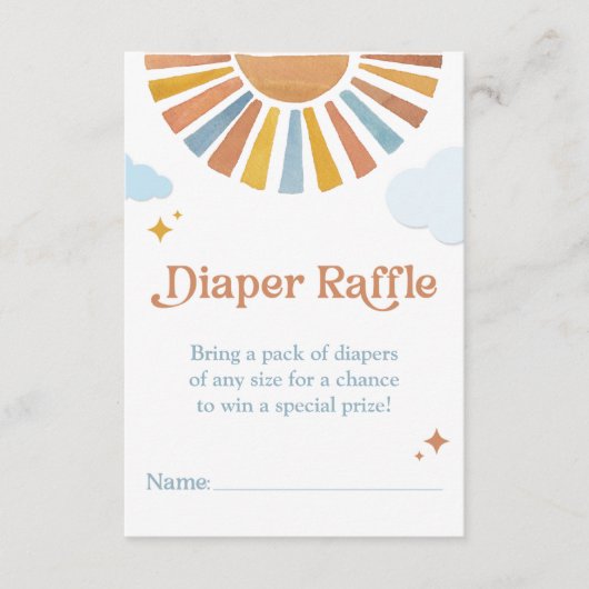 Hier kommt die Son - Diaper Raffle Beilage Begleitkarte (Vorderseite)