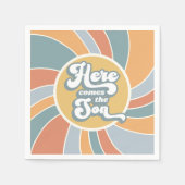 Hier kommt die Son Groovy Retro Sun Baby Dusche Serviette (Vorderseite)