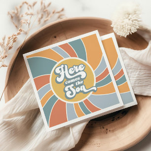 Hier kommt die Son Groovy Retro Sun Baby Dusche Serviette