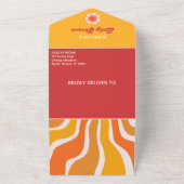 Hier kommt die Son Groovy Sunshine Baby Boy Dusche All In One Einladung (Außenbereich)