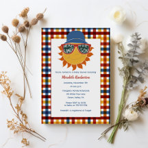 Hier kommt die Son Kariert Baby Boy Dusche