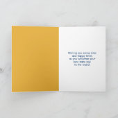 Hier kommt die Son Kariert Baby Boy Dusche Karte (Innenseite)