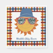 Hier kommt die Son Kariert Baby Boy Dusche Serviette (Vorderseite)