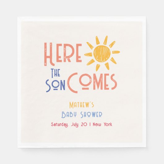 Hier kommt die Son Minimal Retro Sun Baby Dusche Serviette (Vorderseite)