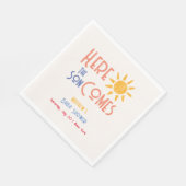 Hier kommt die Son Minimal Retro Sun Baby Dusche Serviette (Ecke)