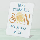 Hier kommt die Son Momosa Bar Baby Dusche Sockelschild