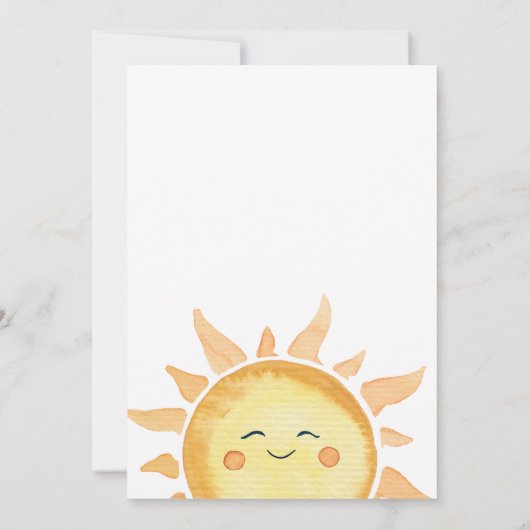 Hier kommt die Son Niedlich Sun Baby Dusche Einladung (Rückseite)