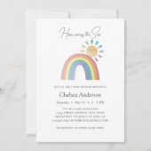 Hier kommt die Son Rainbow Sunshine Baby Dusche Einladung (Vorderseite)