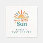 Hier kommt die Son Retro Baby Boy Dusche Serviette (Vorderseite)