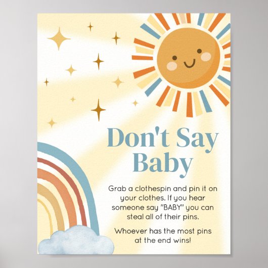 Hier kommt die Son Retro Baby Dusche Dont Say Baby Poster (Vorne)