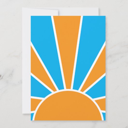 Hier kommt die Son Retro Baby Dusche Einladung (Rückseite)