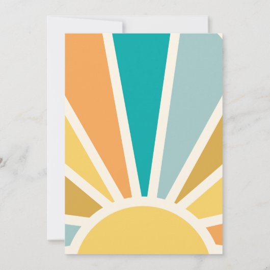 Hier kommt die Son Retro Baby Dusche Einladung (Rückseite)