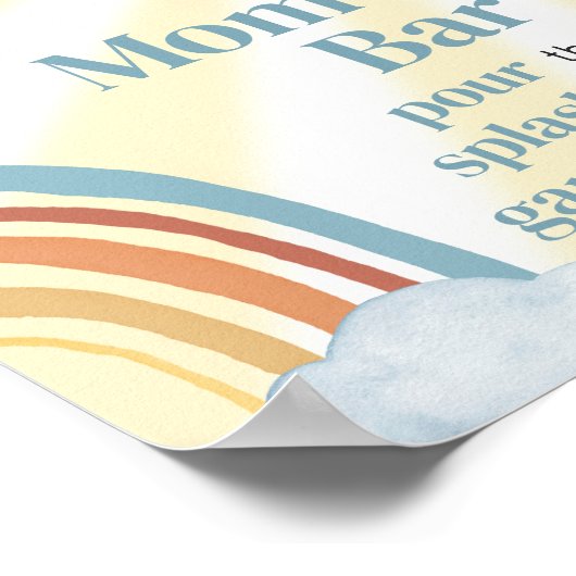 Hier kommt die Son Retro Baby Dusche Mama Osa Bar Poster (Ecke)