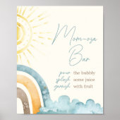 Hier kommt die Son Retro Baby Dusche Mama Osa Bar Poster (Vorne)