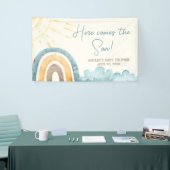 Hier kommt die Son Retro Babydusche Banner (Messeveranstaltung)