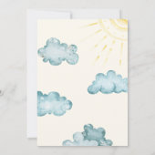 Hier kommt die Son Retro Babydusche Einladung (Rückseite)