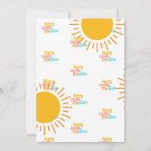 Hier kommt die Son Retro Babydusche Einladung (Rückseite)