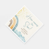 Hier kommt die Son Retro Babydusche Serviette (Ecke)