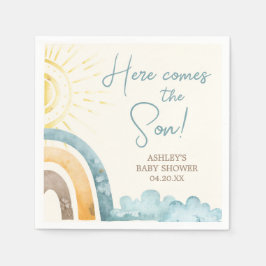 Hier kommt die Son Retro Babydusche Serviette