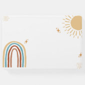 Hier kommt die Son Retro Boho Boy Baby Dusche Gästebuch (Rückseite)