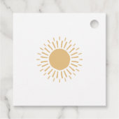 Hier kommt die Son Retro Boho Boy Baby Dusche Geschenkanhänger (Rückseite)