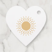 Hier kommt die Son Retro Boho Boy Baby Dusche Geschenkanhänger (Rückseite)