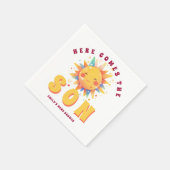 Hier kommt die Son Retro Boy Baby Dusche Serviette (Ecke)