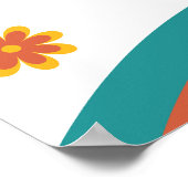 Hier kommt die Son Retro Boy Baby Dusche Willkomme Poster (Ecke)