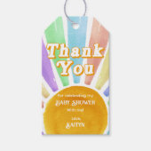 Hier kommt die Son Retro Boys Baby Dusche Geschenkanhänger (Vorderseite)