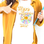 Hier kommt die Son Retro Boys Baby Dusche T-Shirt