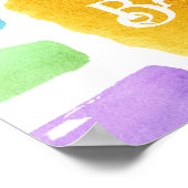 Hier kommt die Son Retro Boys Baby Dusche Willkomm Poster (Ecke)