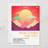 Hier kommt die Son Retro psychedelische Landschaft Einladung (Vorderseite)