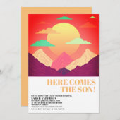 Hier kommt die Son Retro psychedelische Landschaft Einladung (Vorne/Hinten)