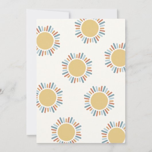 Hier kommt die Son Retro Sunshine Baby Dusche Einladung (Rückseite)