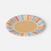 Hier kommt die Son Retro Sunshine Baby Dusche Pappteller (Schrägansicht)