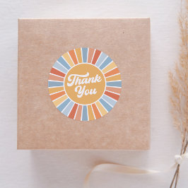 Hier kommt die Son Retro Sunshine Boy Baby Dusche Runder Aufkleber