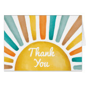 Hier kommt die Son Retro Sunshine Danke Karte (Vorderseite (Horizontal))