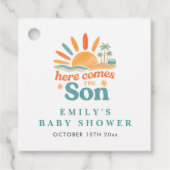 Hier kommt die Son Summer Baby Boy Dusche Geschenkanhänger (Vorderseite)