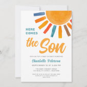 Hier kommt die Son Sun Baby Dusche Einladung (Vorderseite)