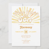 Hier kommt die Son Sunshine Baby Dusche Einladung (Vorderseite)