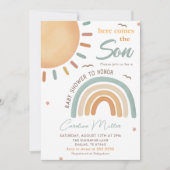 Hier kommt die Son Sunshine Baby Dusche Einladung (Vorderseite)