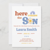 Hier kommt die Son Sunshine Baby Dusche Einladung (Vorderseite)