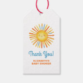 Hier kommt die Son Sunshine Baby Dusche Geschenkanhänger (Vorderseite)