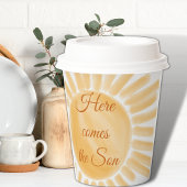 Hier kommt die Son Sunshine Baby Dusche Pappbecher